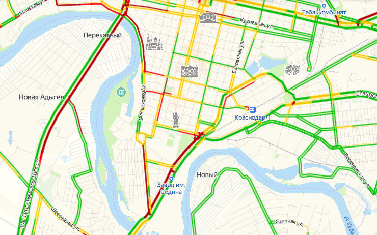 Краснодар тургеневский мост карта
