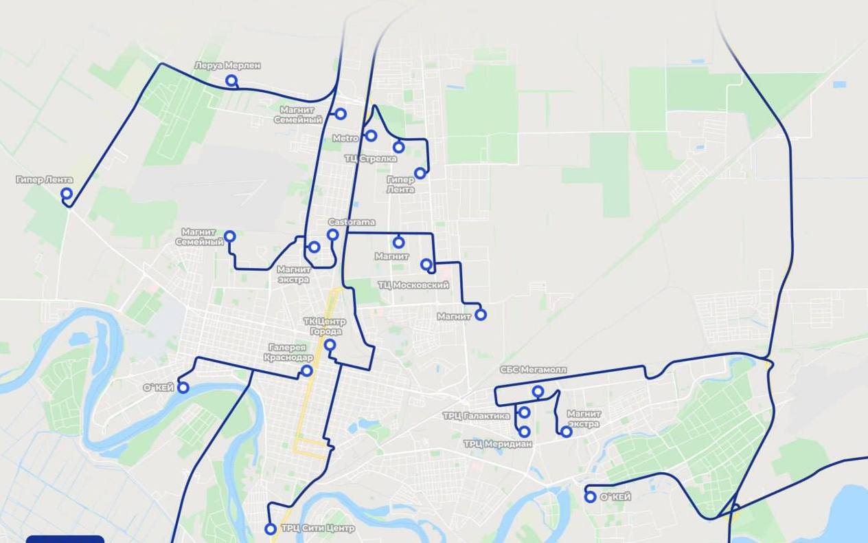 Опубликована схема подъезда грузовиков к торговым центрам Краснодара