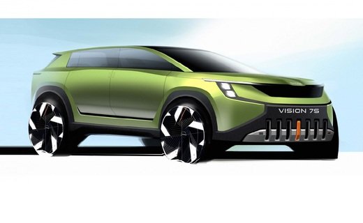 Полностью электрический Skoda Vison 7S демонстрирует новый язык дизайна марки